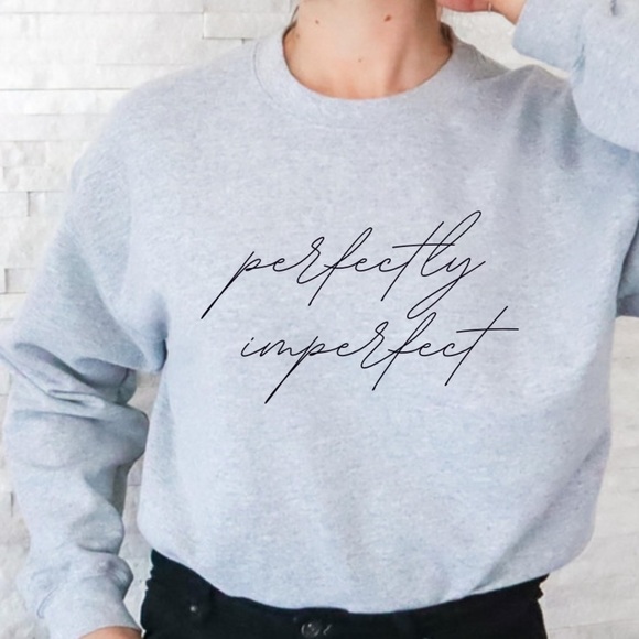 Perfectly Imperfect Graphic Crew Neck Long Sleeve Sweatshirt - Picture 4 of 5